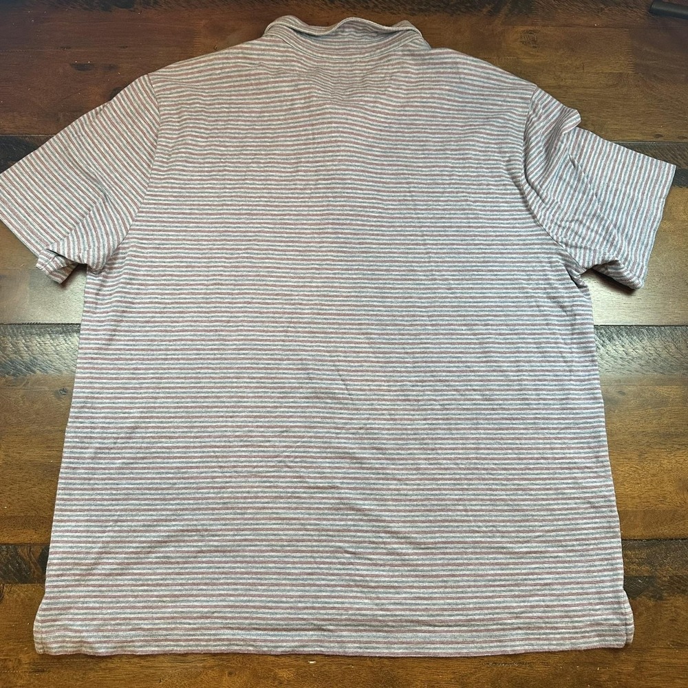 Faherty Brand Polo Shirt Mens XXL Gray Red Stripe‎ Pima Cotton Stretch Casual - Picture 8 of 8